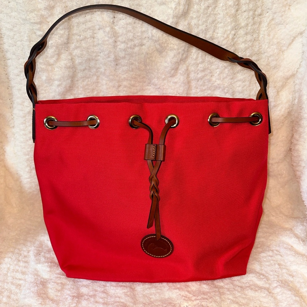 Dooney and Burke red hand bag
